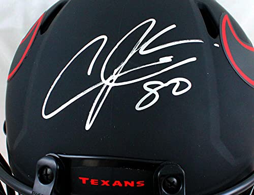 Andre Johnson Autographed Houston Texans F/S Eclipse Speed Authentic Helmet-JSA W Auth Silver - 757 Sports Collectibles