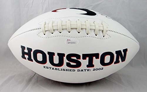 Andre Johnson Autographed Houston Texans Logo Football- JSA W Authenticated - 757 Sports Collectibles