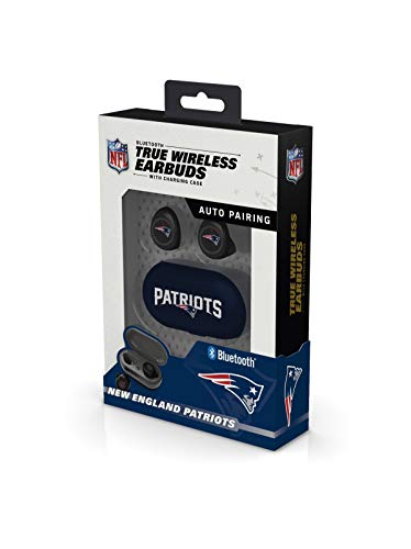 NFL New England Patriots True Wireless Earbuds, Team Color - 757 Sports Collectibles