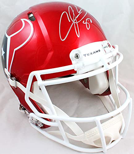 Andre Johnson Autographed Houston Texans F/S Flash Speed Authentic Helmet-JSA W Auth Silver - 757 Sports Collectibles