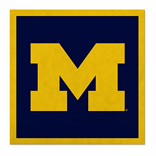 Rico Industries NCAA Michigan Wolverines Felt Banner for Man Cave, Game Room, Office & Bedroom - Long-Lasting Wall Decorations - Made in the USA - 35" x 35" - - 757 Sports Collectibles