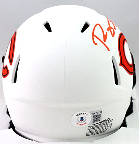 Roquan Smith Autographed Chicago Bears Lunar Speed Mini Helmet- Beckett W Orange - 757 Sports Collectibles