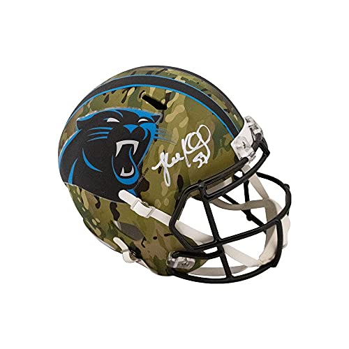 Luke Kuechly Autographed Panthers Camo Replica Full-Size Football Helmet - BAS COA - 757 Sports Collectibles