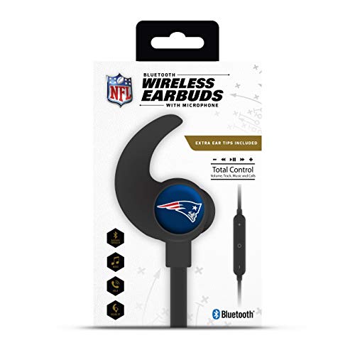 NFL New England Patriots Wireless Bluetooth Earbuds, Team Color - 757 Sports Collectibles