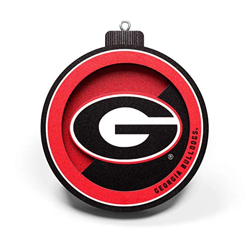 YouTheFan NCAA Georgia Bulldogs 3D Logo Series Ornament, team colors - 757 Sports Collectibles