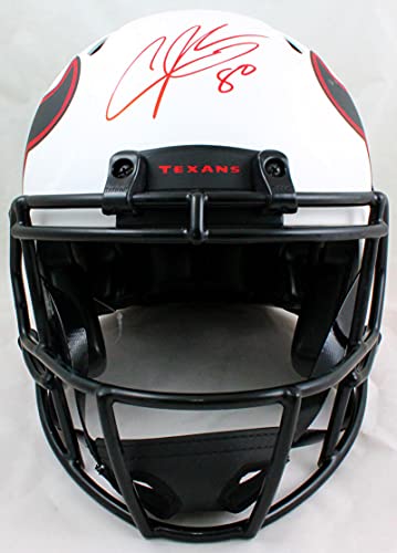 Andre Johnson Autographed Houston Texans F/S Lunar Speed Authentic Helmet-JSA W Auth Red - 757 Sports Collectibles