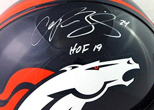 Champ Bailey Autographed Denver Broncos F/S Helmet W/HOF- Beckett W White - 757 Sports Collectibles