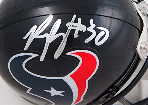 Phillip Lindsay Autographed Houston Texans Mini Helmet-Beckett W Hologram Silver - 757 Sports Collectibles