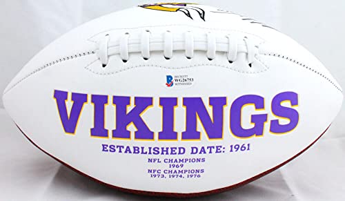 Adrian Peterson Autographed Minnesota Vikings Logo Football-Beckett W - 757 Sports Collectibles