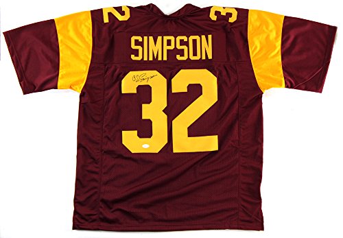 OJ Simpson Autographed/Signed USC Trojans Maroon Custom Jersey - 757 Sports Collectibles