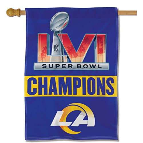 WinCraft Los Angeles Rams 2021 2022 Super Bowl LVI Champions Double Sided Banner Flag - 757 Sports Collectibles