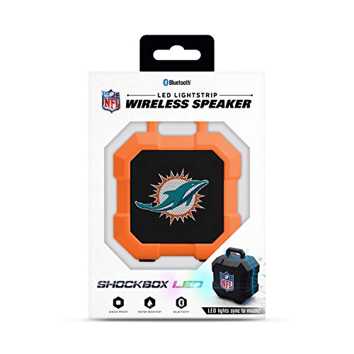 NFL Miami Dolphins Shockbox LED Wireless Bluetooth Speaker, Team Color - 757 Sports Collectibles