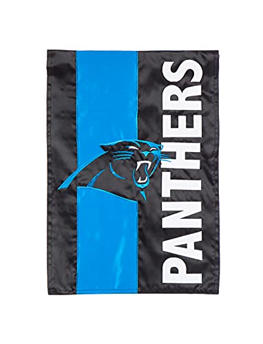 Team Sports America NFL Carolina Panthers Embroidered Logo Applique House Flag, 28 x 44 inches Indoor Outdoor Double Sided Decor for Football Fans - 757 Sports Collectibles