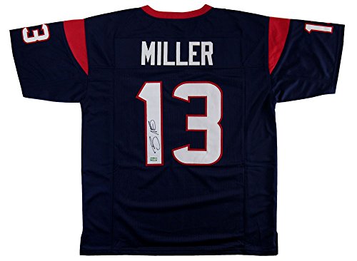 Braxton Miller Autographed/Signed Houston Texans Custom Blue Jersey - 757 Sports Collectibles
