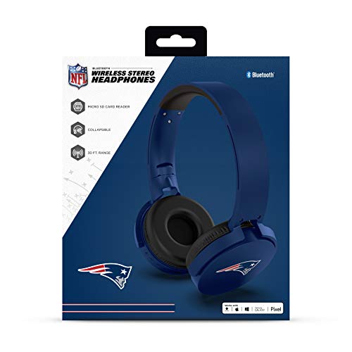 NFL New England Patriots Wireless Bluetooth Headphones, Team Color - 757 Sports Collectibles