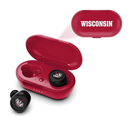 NCAA Wisconsin Badgers True Wireless Earbuds, Team Color - 757 Sports Collectibles