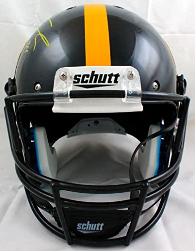 TJ Hockenson Autographed Iowa Hawkeyes Schutt F/S Helmet- Beckett W Hologram Yellow - 757 Sports Collectibles
