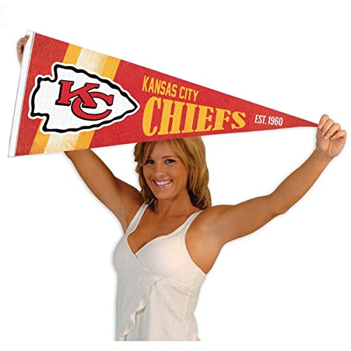 WinCraft Kansas City Chiefs Throwback Vintage Retro Pennant Flag - 757 Sports Collectibles