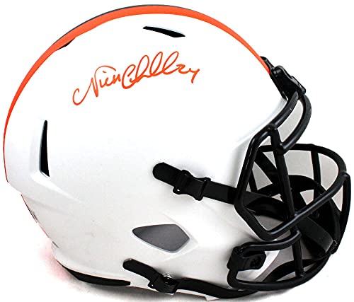 Nick Chubb Signed Cleveland Browns Lunar F/S Helmet- Beckett W Orange - 757 Sports Collectibles