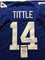 Autographed/Signed YA Y.A. Tittle"HOF 71" New York Giants Blue Football Jersey JSA COA