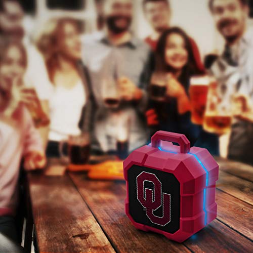 NCAA Oklahoma Sooners Shockbox LED Wireless Bluetooth Speaker, Team Color - 757 Sports Collectibles