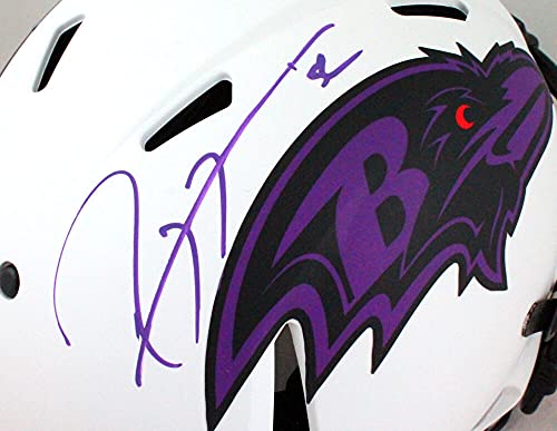 Ray Lewis Autographed Baltimore Ravens Authentic Lunar Helmet- Beckett W Purple - 757 Sports Collectibles