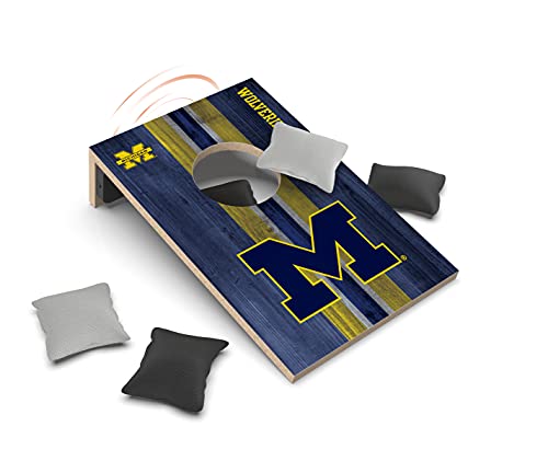 SOAR NCAA Tabletop Cornhole Game and Bluetooth Speaker, Michigan Wolverines - 757 Sports Collectibles