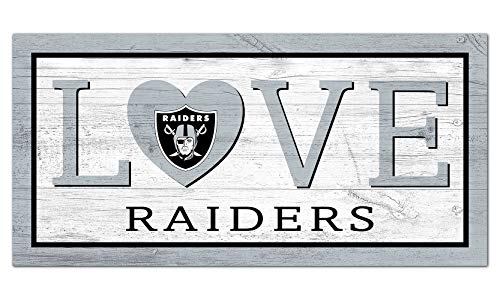 Fan Creations NFL Las Vegas Raiders Unisex Oakland Raiders Love Sign, Team Color, 6 x 12 - 757 Sports Collectibles