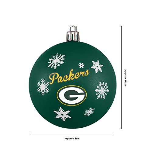 FOCO Green Bay Packers NFL 5 Pack Shatterproof Ball Ornament Set - 757 Sports Collectibles