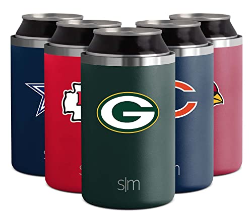 Simple Modern NFL Green Bay Packers Insulated Ranger Can Cooler, for Standard Cans - Beer, Soda, Sparkling Water and More - 757 Sports Collectibles