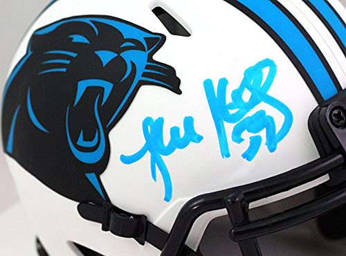 Luke Kuechly Autographed Panthers Lunar Speed Mini Helmet- Beckett W Baby Blue - 757 Sports Collectibles