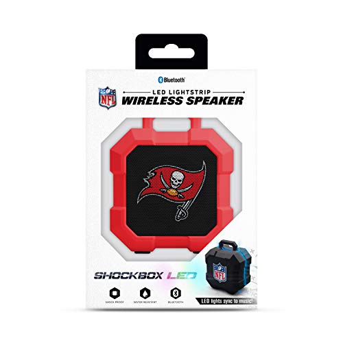 NFL Tampa Bay Buccaneers Shockbox LED Wireless Bluetooth Speaker, Team Color - 757 Sports Collectibles