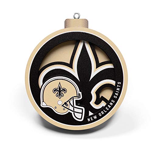 YouTheFan NFL New Orleans Saints 3D Logo Series Ornament, team colors - 757 Sports Collectibles