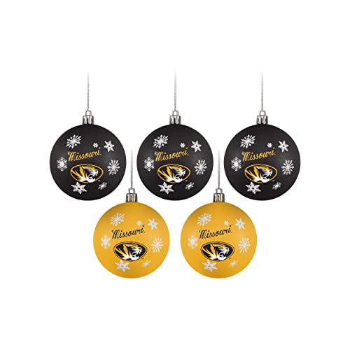 FOCO Missouri Tigers NCAA 5 Pack Shatterproof Ball Ornament Set - 757 Sports Collectibles