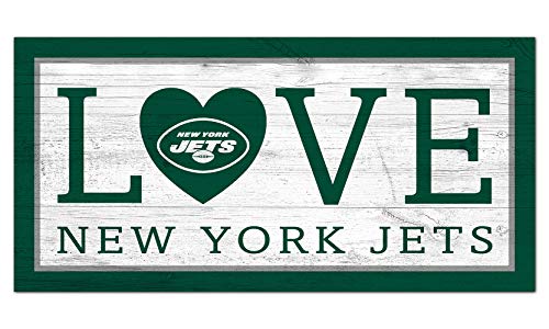 Fan Creations NFL New York Jets Unisex New York Jets Love Sign, Team Color, 6 x 12 - 757 Sports Collectibles