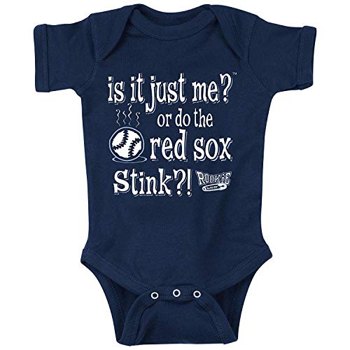 Rookie Wear by Smack Apparel NY Baseball Fans. is It Just Me?! (Anti-Red Sox) Navy Onesie (NB-18M) (Onesie, 6 Month) - 757 Sports Collectibles