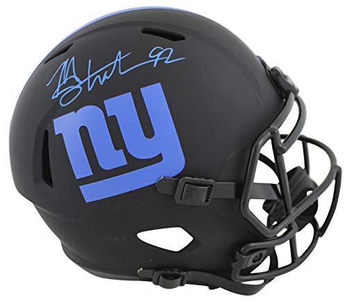 Giants Michael Strahan Signed Eclipse Full Size Speed Rep Helmet BAS Witnessed - 757 Sports Collectibles