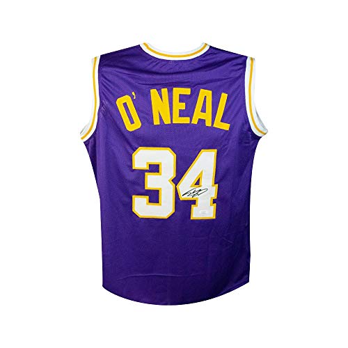 Shaquille O'Neal Autographed Los Angeles Lakers Purple Custom Basketball Jersey - JSA COA - 757 Sports Collectibles