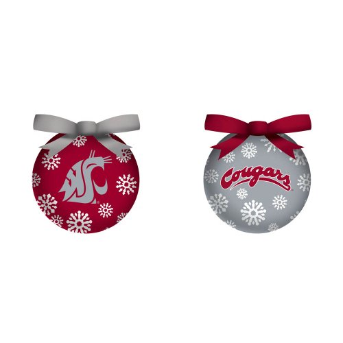 Team Sports America Washington State Cougars LED Boxed Ornament Set - 757 Sports Collectibles
