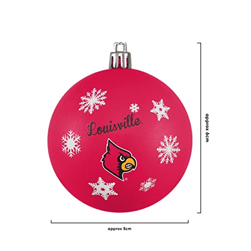 FOCO Louisville Cardinals NCAA 5 Pack Shatterproof Ball Ornament Set - 757 Sports Collectibles
