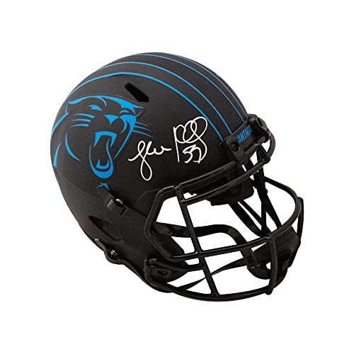 Luke Kuechly Autographed Carolina Eclipse Replica Full-Size Football Helmet - BAS (White Ink) - 757 Sports Collectibles