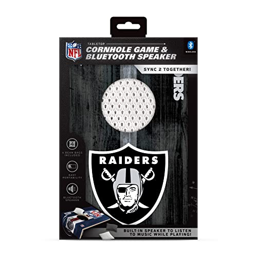 SOAR NFL Tabletop Cornhole Game and Bluetooth Speaker, Las Vegas Raiders - 757 Sports Collectibles