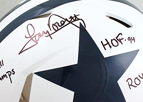 Tony Dorsett Autographed Dallas Cowboys F/S 60-63 TB Speed Authentic Helmet w/5 stats- Beckett W Black - 757 Sports Collectibles