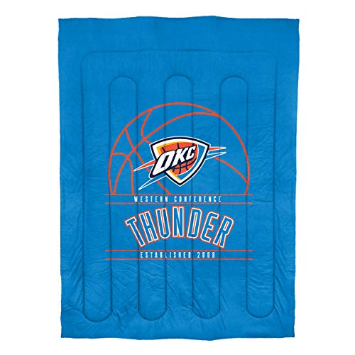 NORTHWEST NBA Oklahoma City Thunder Comforter and Sham Set, Twin, Reverse Slam - 757 Sports Collectibles