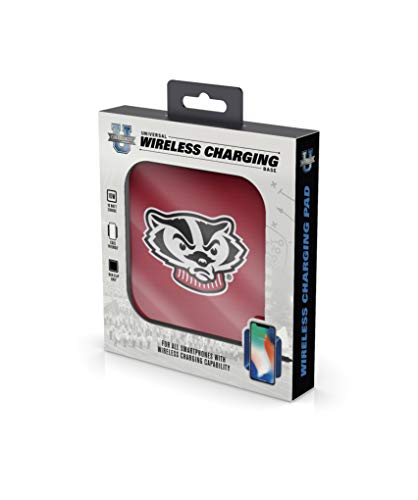 NCAA Wisconsin Badgers Wireless Charging Pad, White - 757 Sports Collectibles