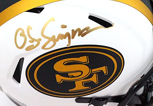 OJ Simpson Autographed Buffalo Bills Lunar Speed Mini Helmet- JSA W Gold - 757 Sports Collectibles