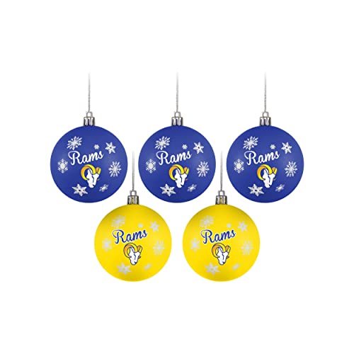 FOCO Los Angeles Rams NFL 5 Pack Shatterproof Ball Ornament Set - 757 Sports Collectibles