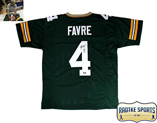 Brett Favre Autographed/Signed Green Bay Packers Custom Home Green Jersey With "HOF 16" Inscription