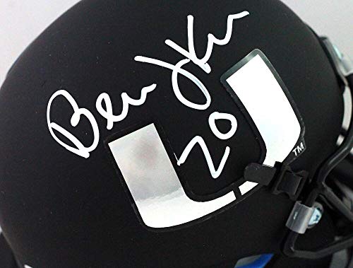 Bernie Kosar Autographed Hurricanes Eclipse Mini Helmet- Beckett Witness White - 757 Sports Collectibles