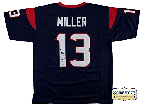 Braxton Miller Autographed/Signed Houston Texans Custom Blue Jersey